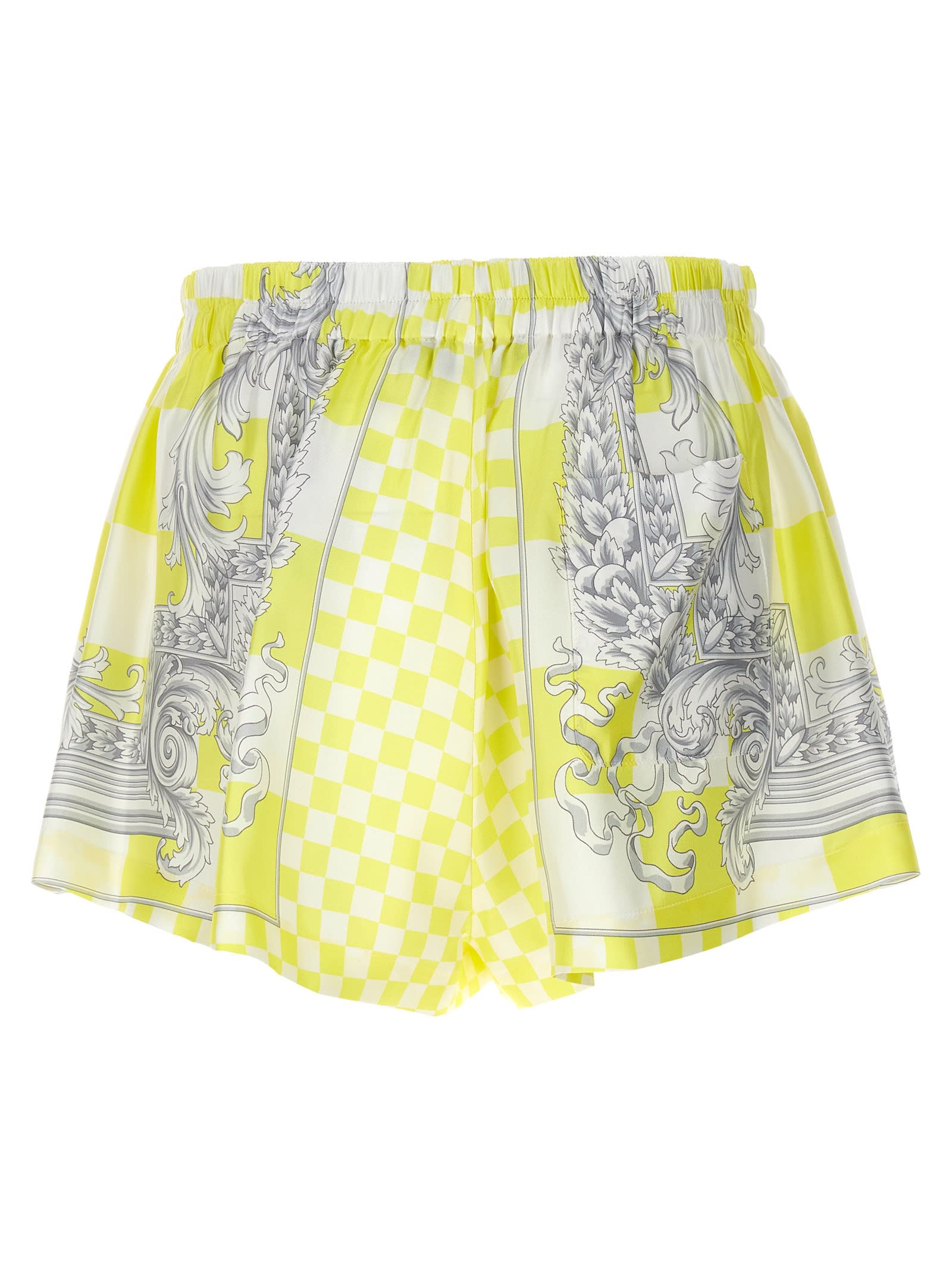 Shop Versace Medusa Contrasto Shorts In Yellow