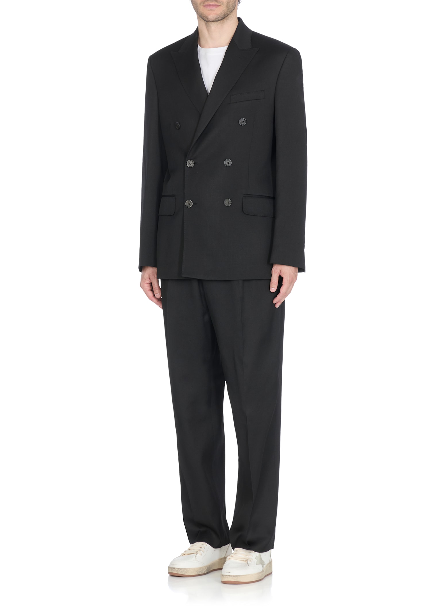 Golden Goose Black Wool Double-breasted Jacket In Black
