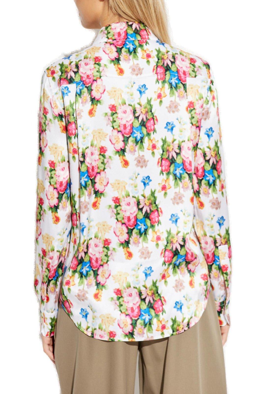Shop Loewe Floral-printed Button-up Shirt In Multicolour