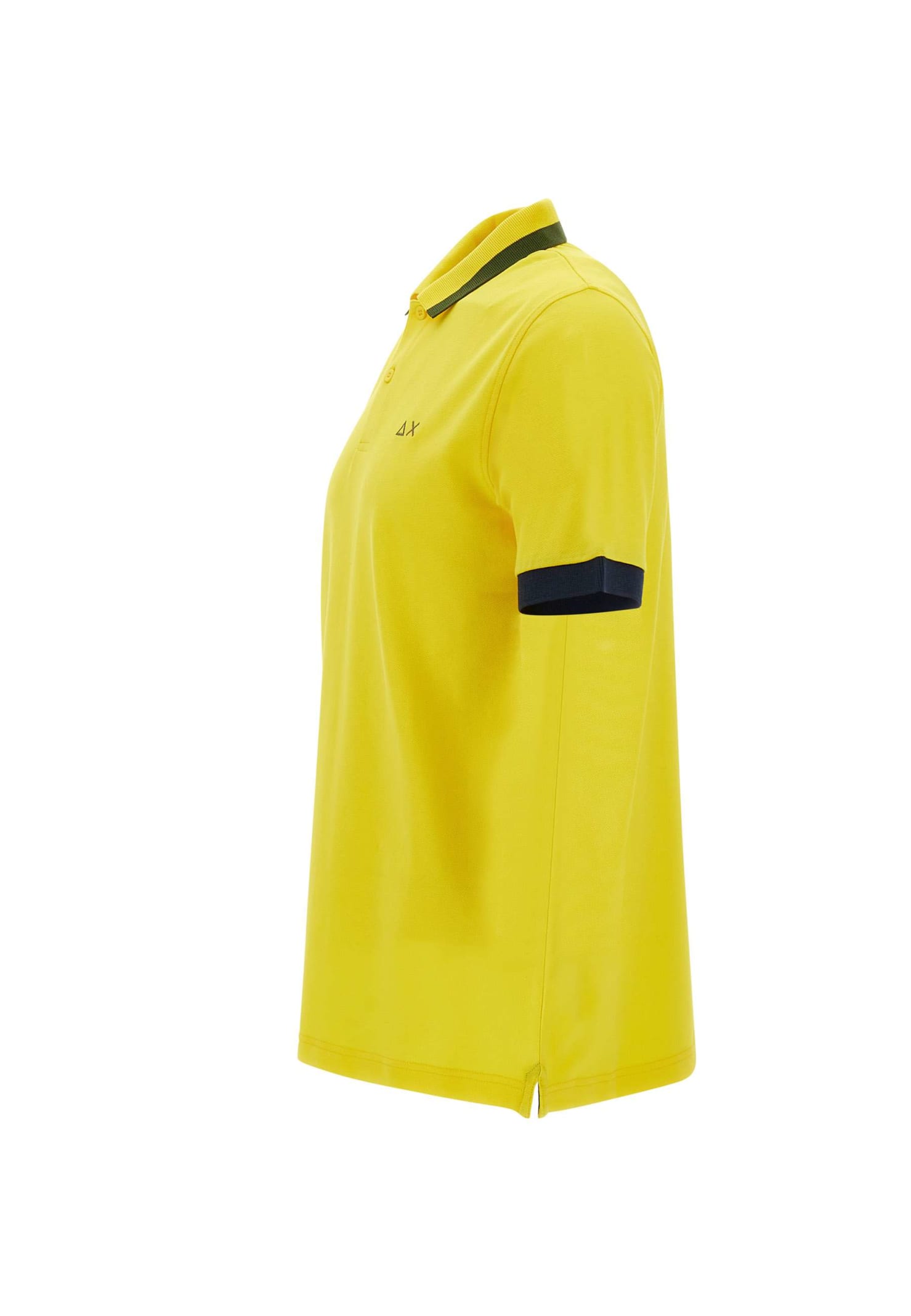 Shop Sun 68 Big Stripe Cotton Polo Shirt In Yellow