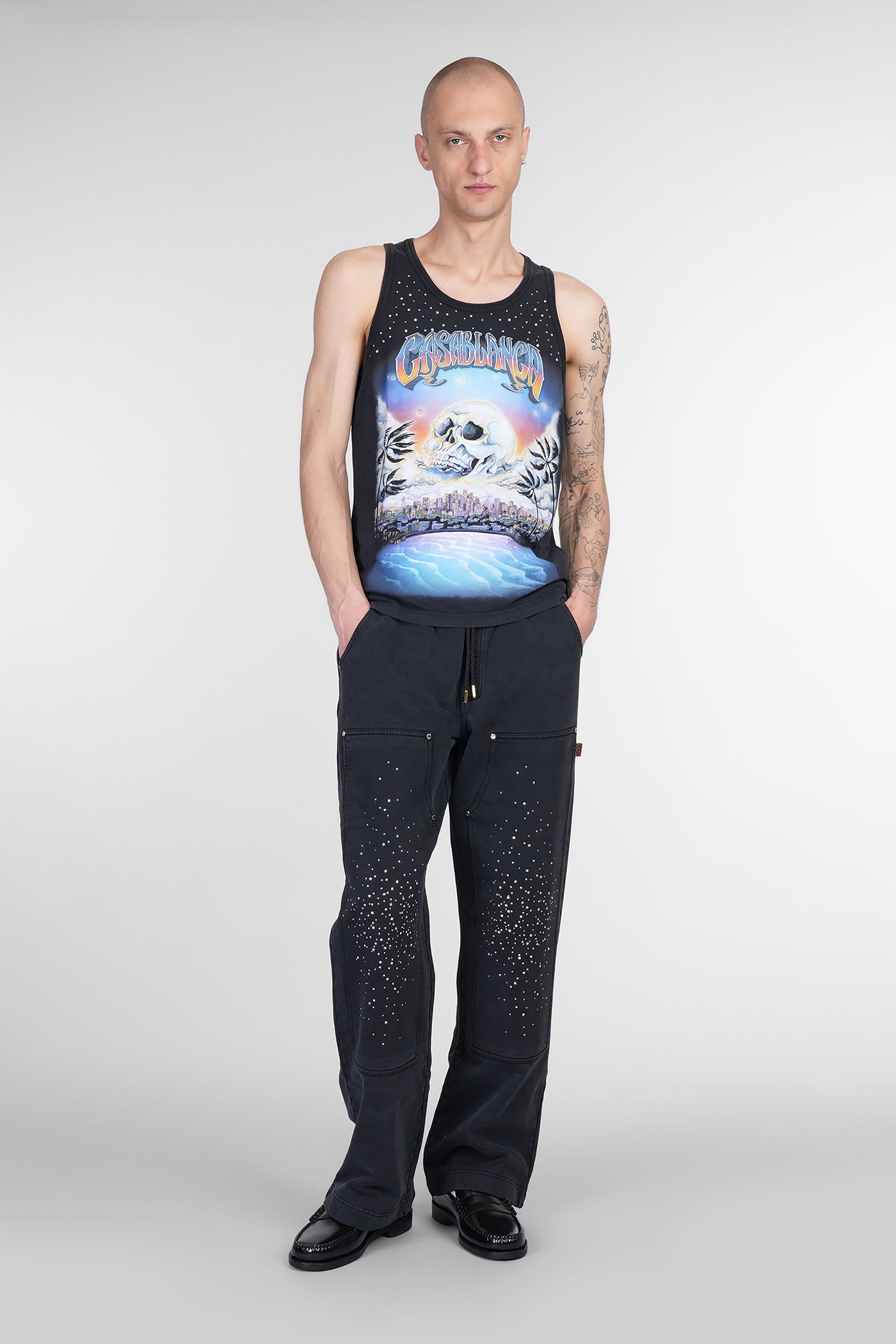 Casablanca Tank Top In Black Cotton