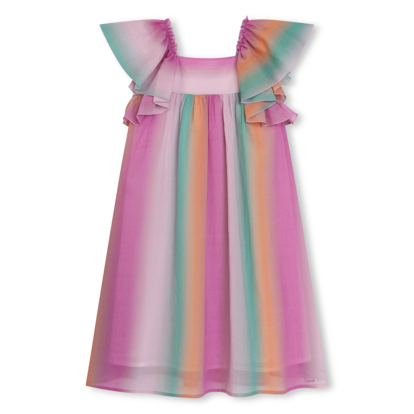 Shop Chloé Striped Dress In Multicolor