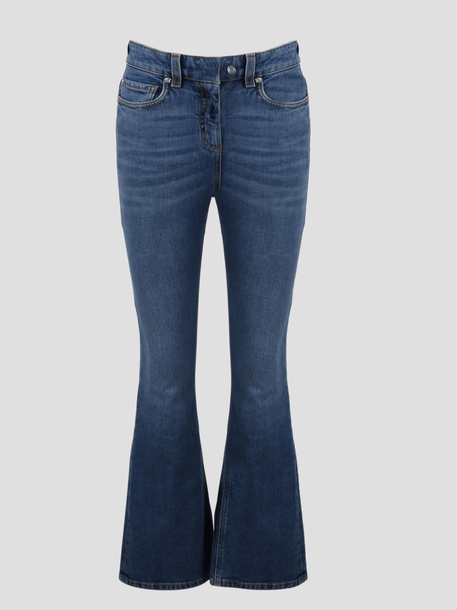 Etro Cotton Floral Embroidered Jeans in Blue