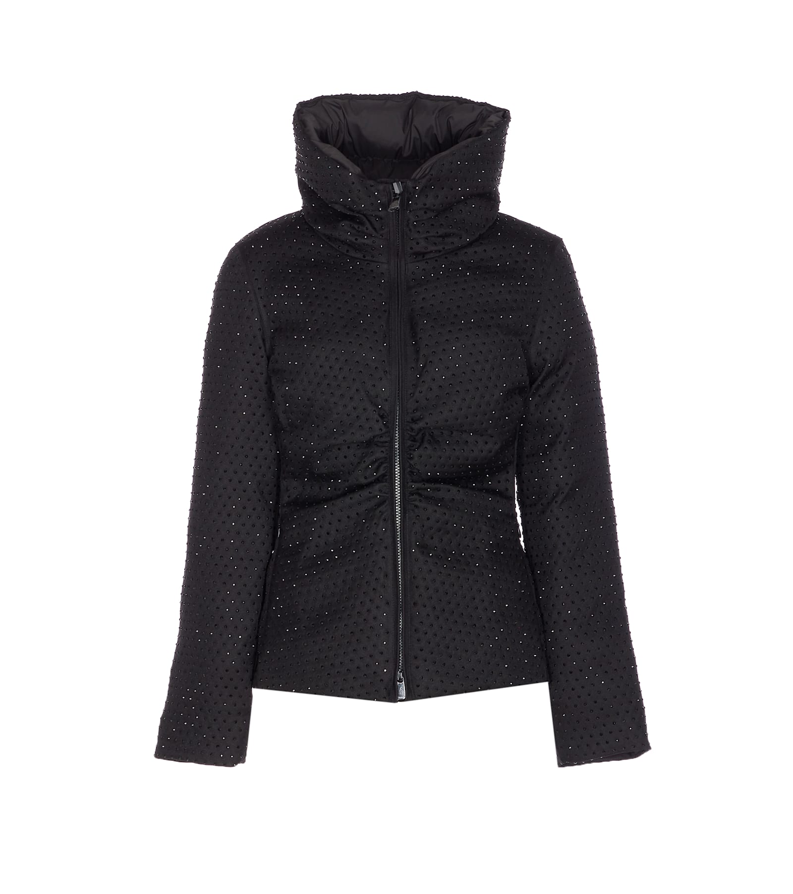 Pinko Strass-embellished High-neck Jacket In Black
