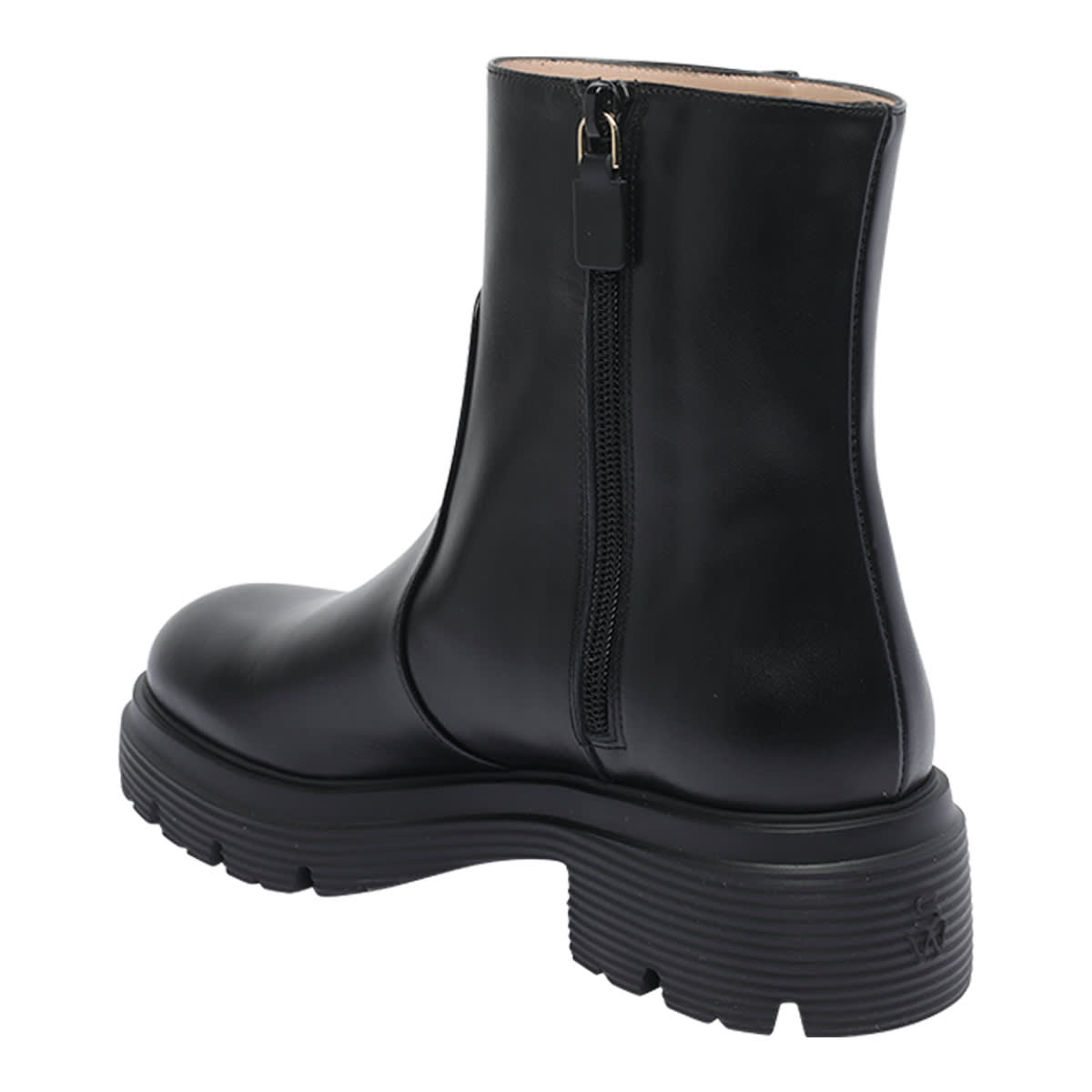 Stuart Weitzman Chunky Heel Leather Ankle Boots With Lug Sole In Multi