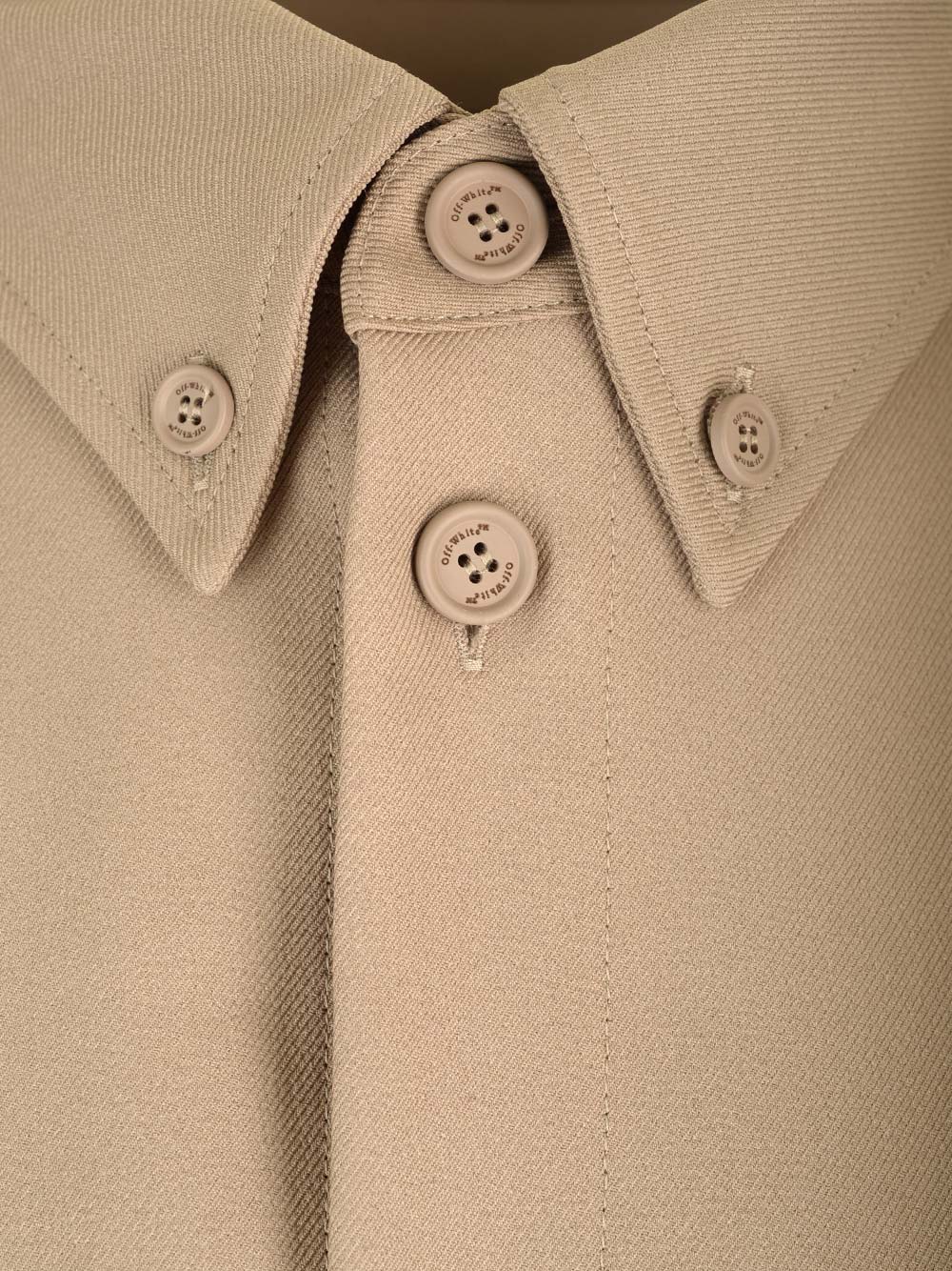 Off-white Men's Embroidered Drill Military Overshirt In Neutral