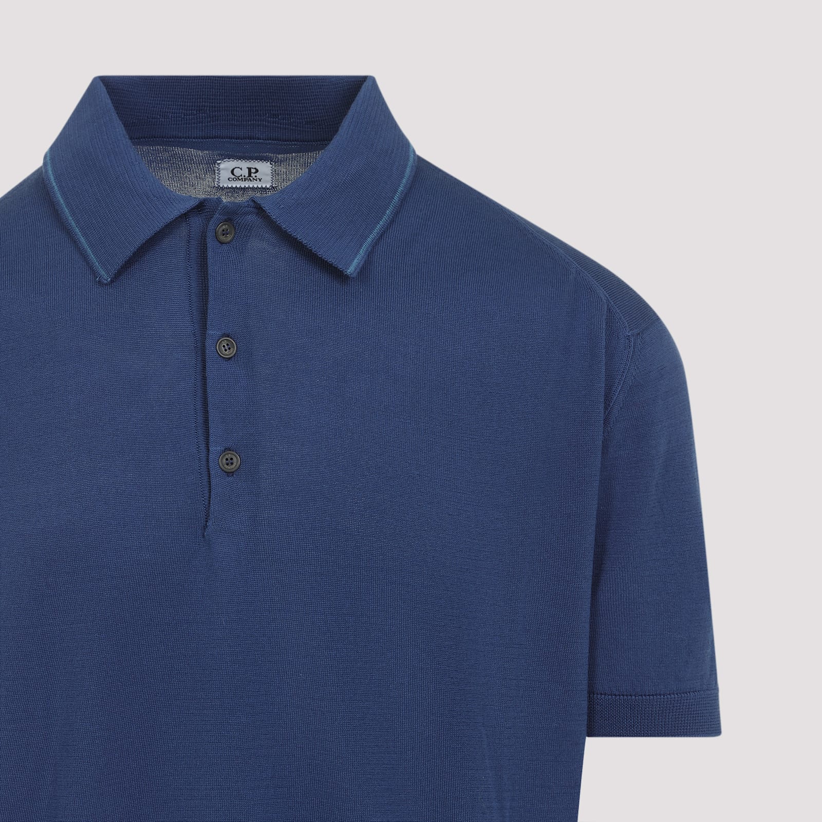 C.p. Company C.p.company Buttoned Knit Polo In Oceana