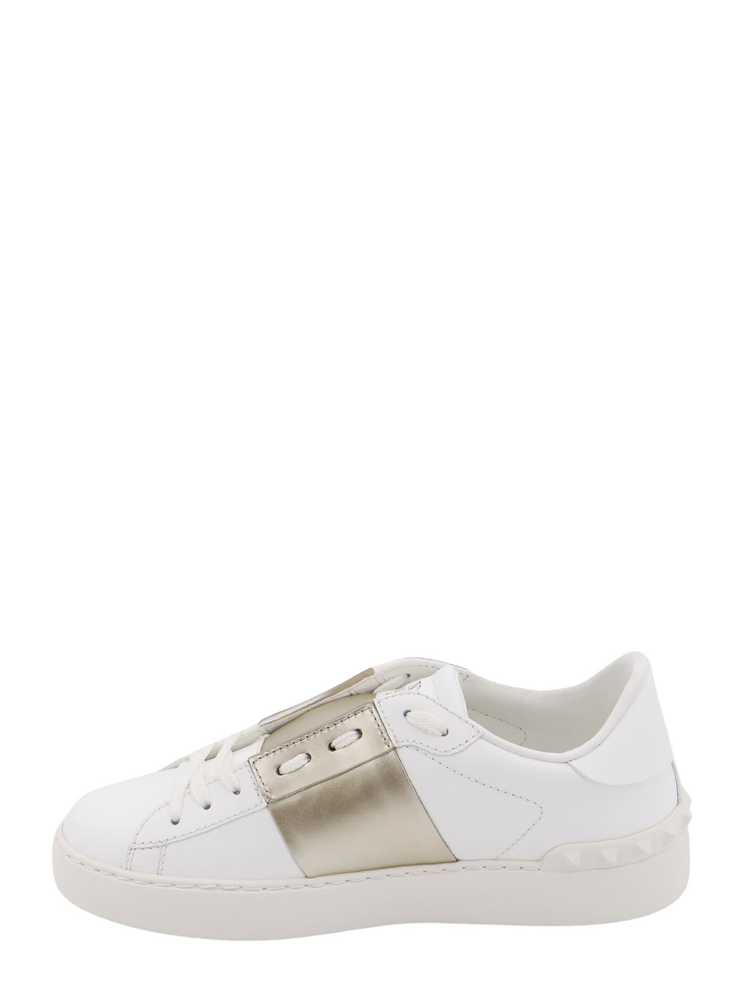 Valentino Low-top Sneakers Featuring Metallic Band In White