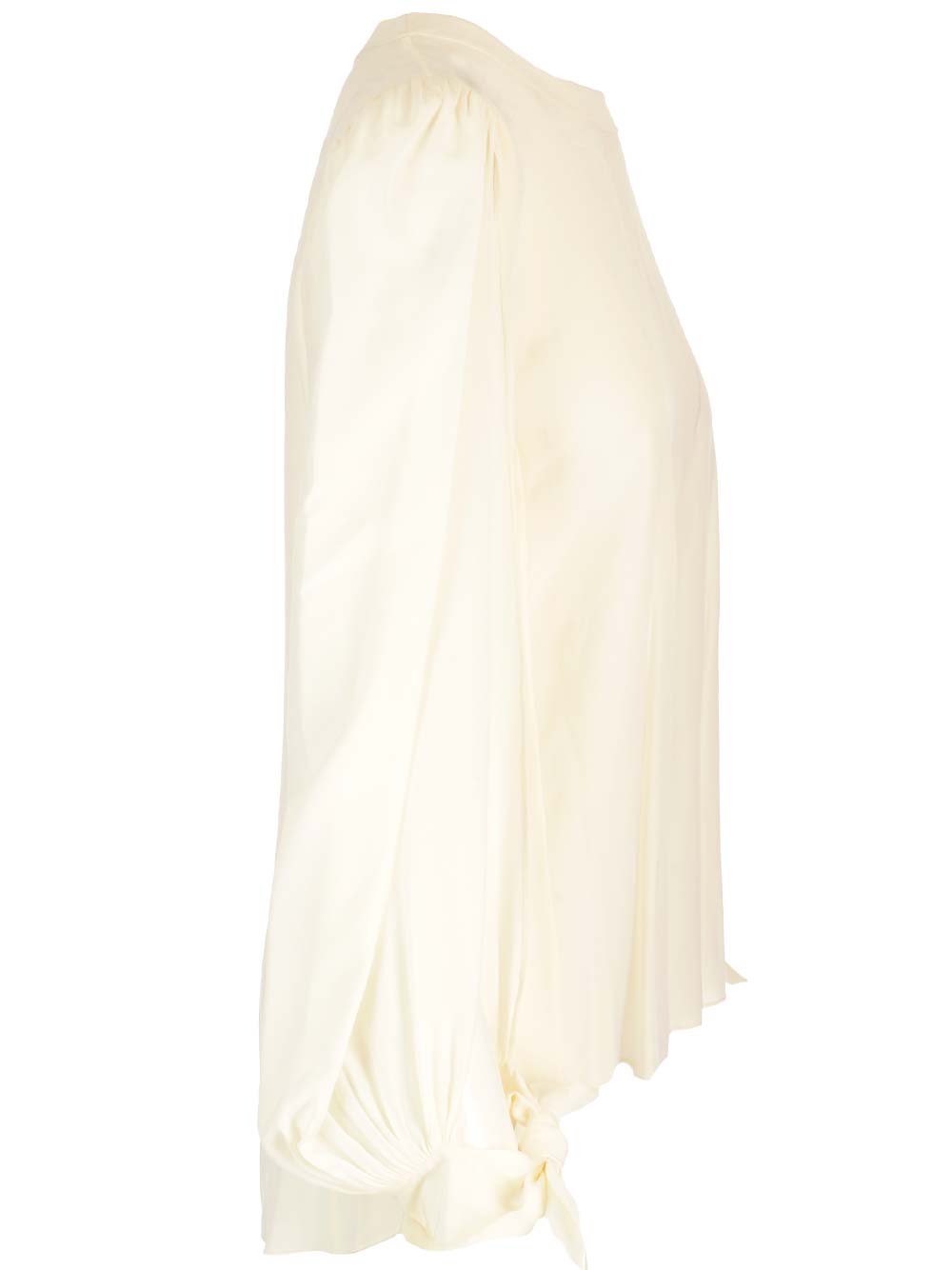 Shop Chloé Crêpe De Chine Top With Knotted Detail In White