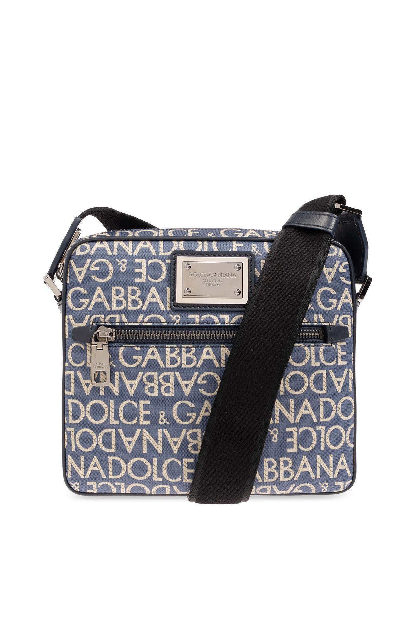 Shop Dolce & Gabbana Shoulder Bag With Monogram In Blue/neutrals