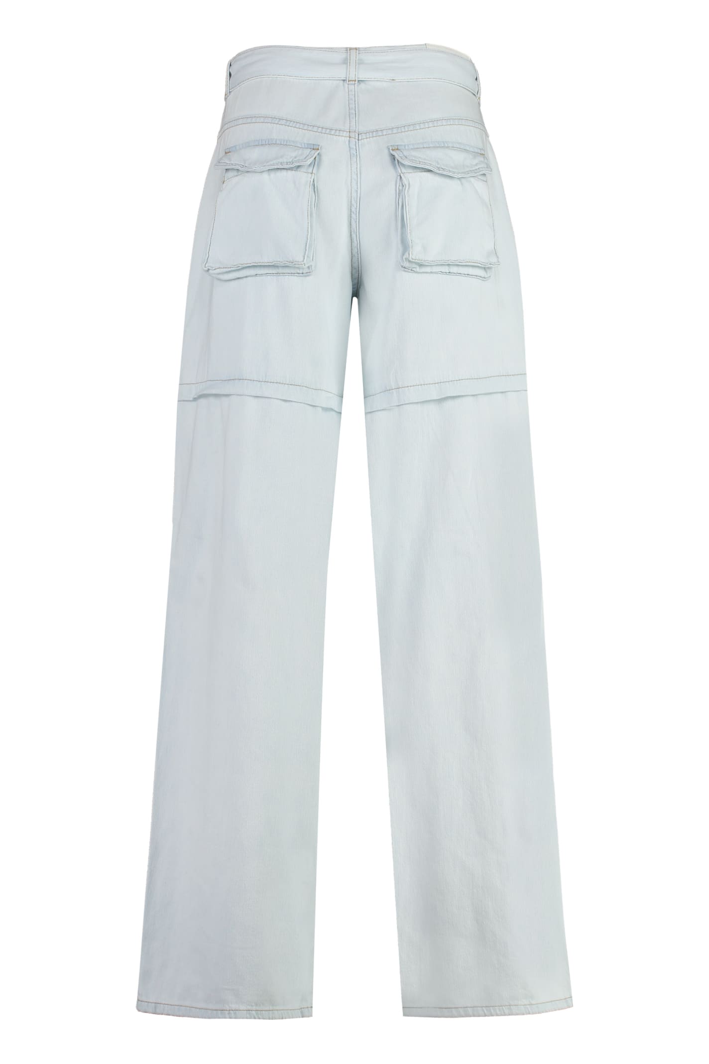 Shop Pinko Tenno Cotton Cargo-jeans In Denim