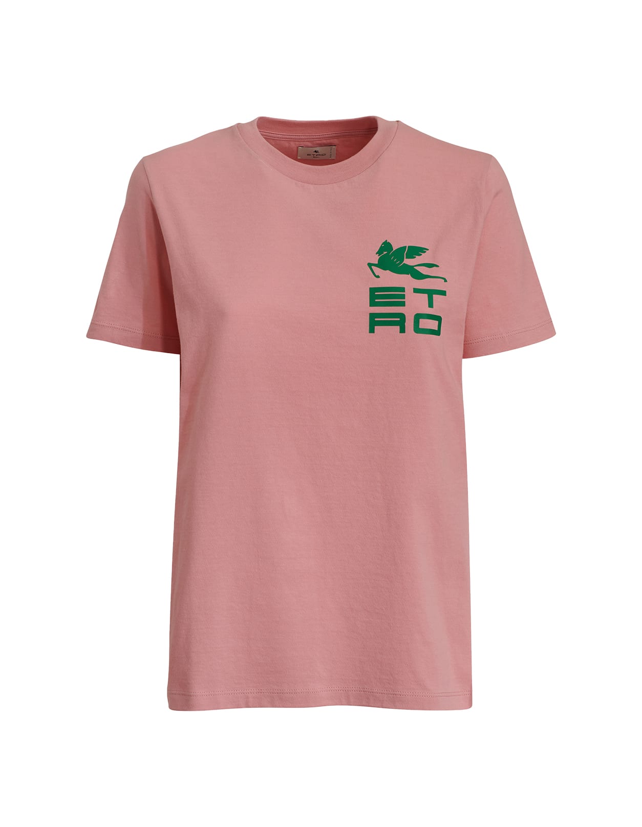 Woman Pink T-shirt With Contrast Etro Cube Logo