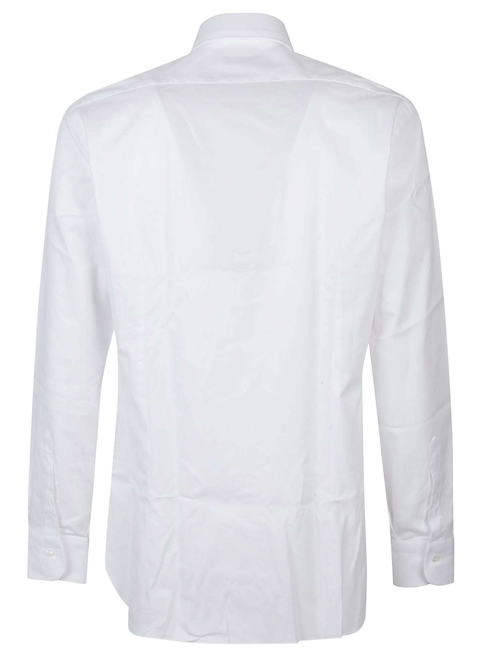 Barba Napoli Long Sleeve Neck Shirt In White