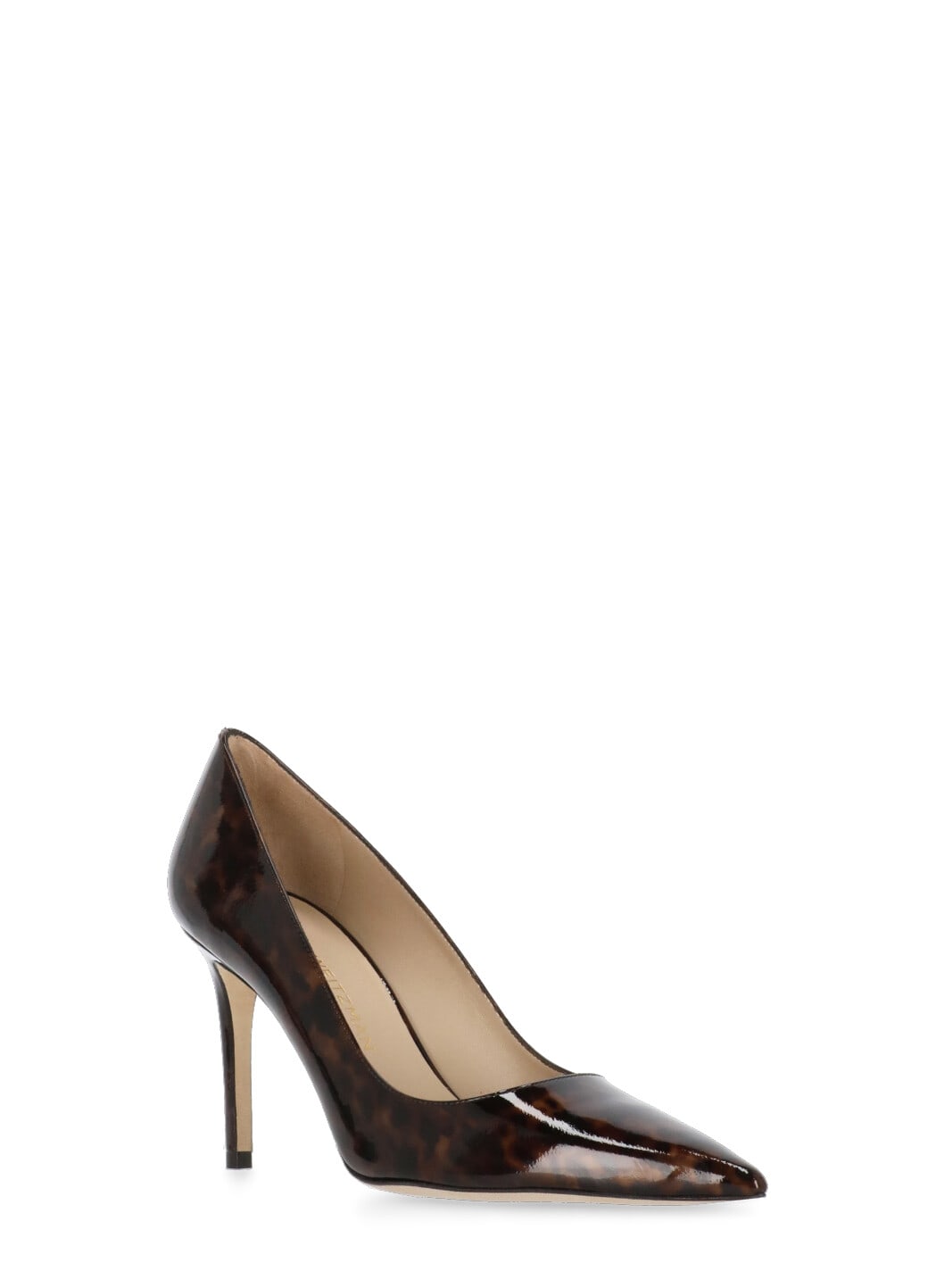 Stuart Weitzman Pointed-toe 75mm Leather Pumps In Brown