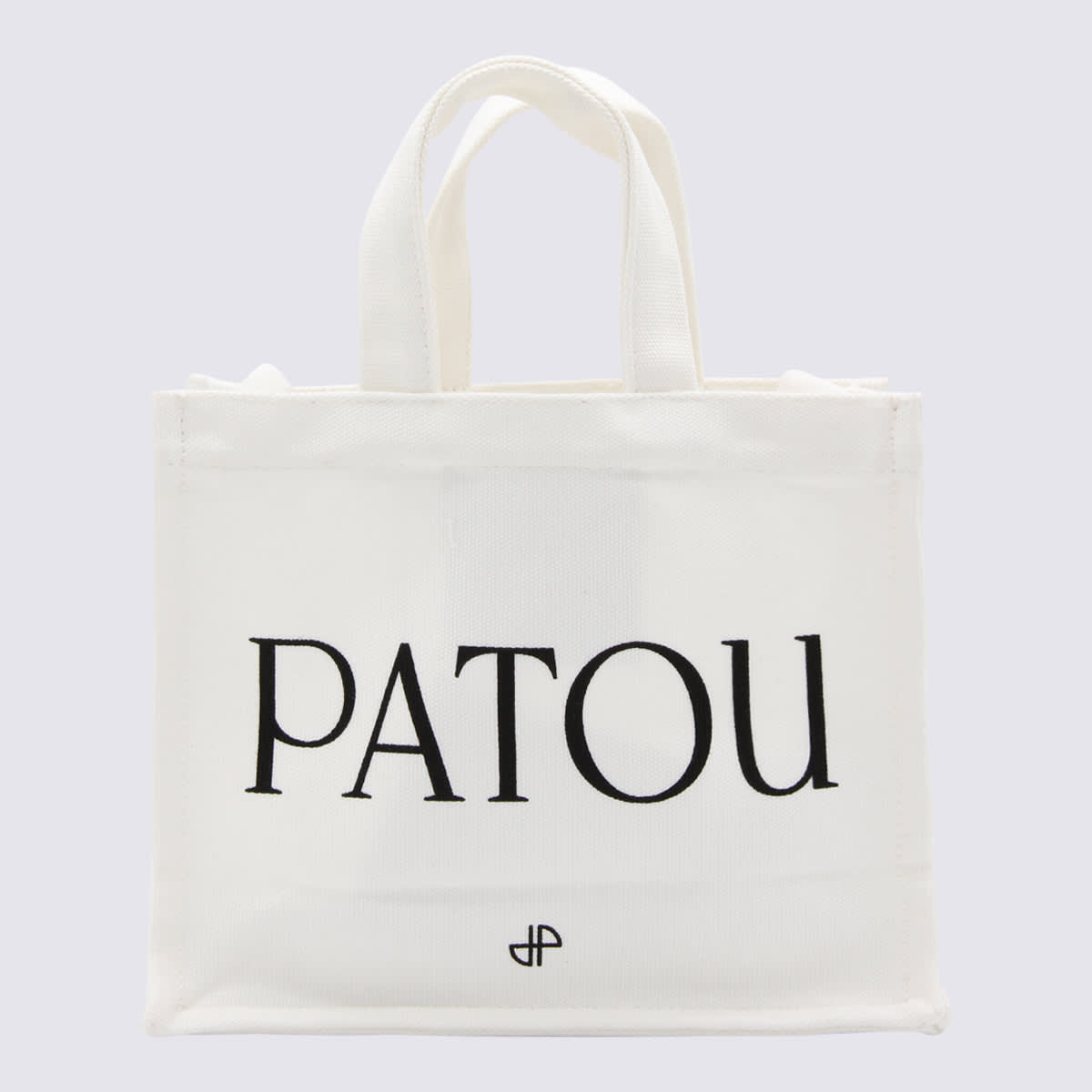 Shop Patou White And Black Canvas Tote Bag