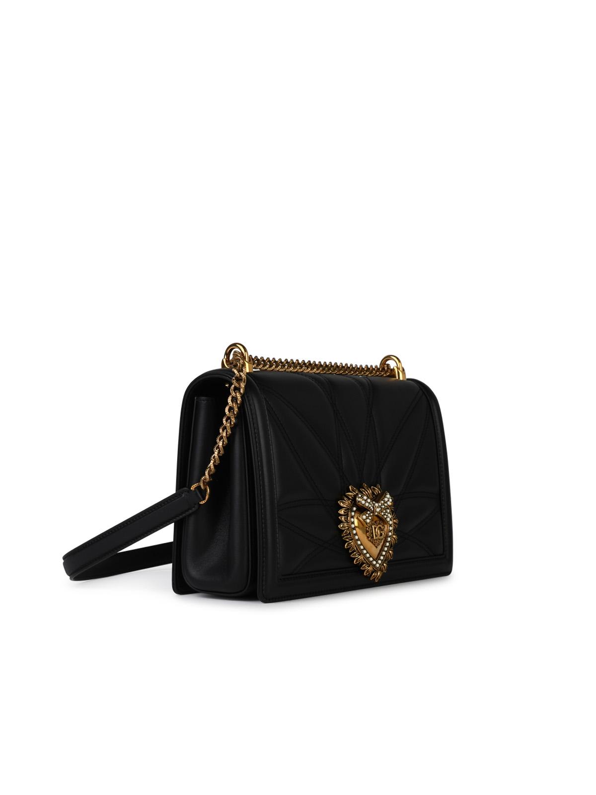 Shop Dolce & Gabbana Devotion Black Leather Crossbody Bag