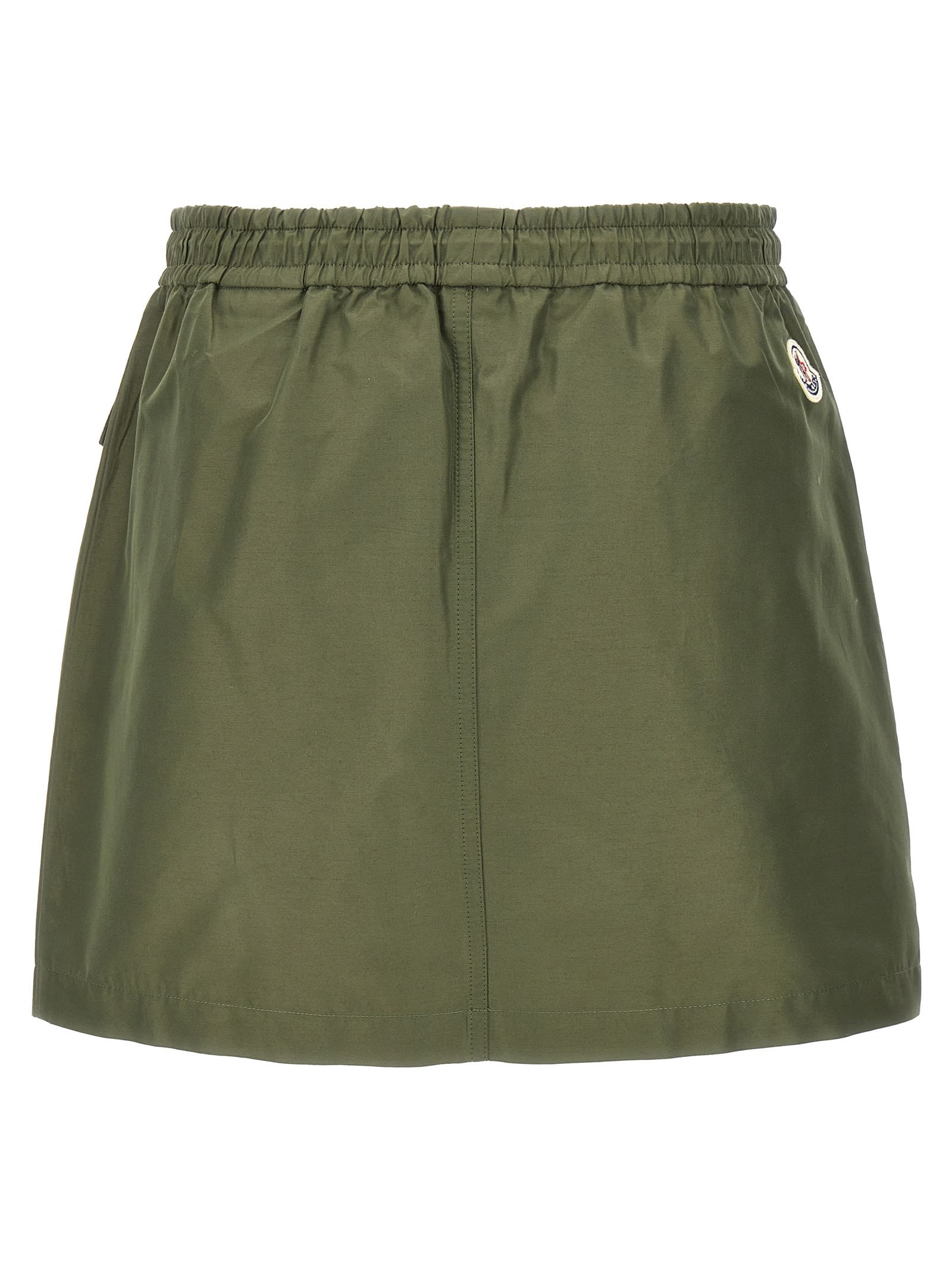 Shop Moncler Logo Nylon Blend Skirt In Green