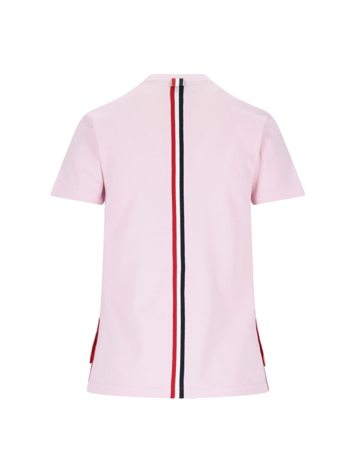 Shop Thom Browne Tricolor Detail T-shirt On The Back In Pink