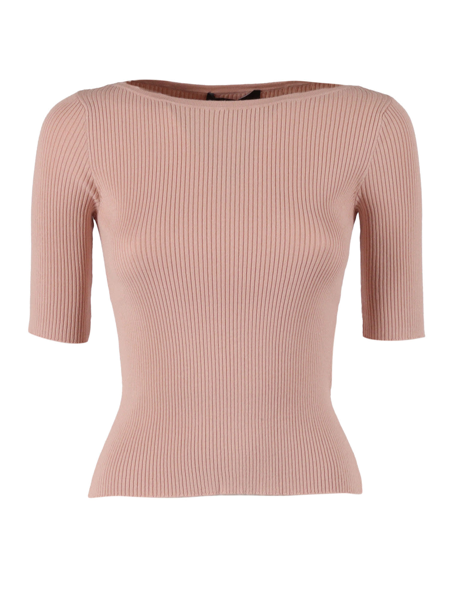 Weekend Max Mara Waser Ribbed T-shirt In Pink