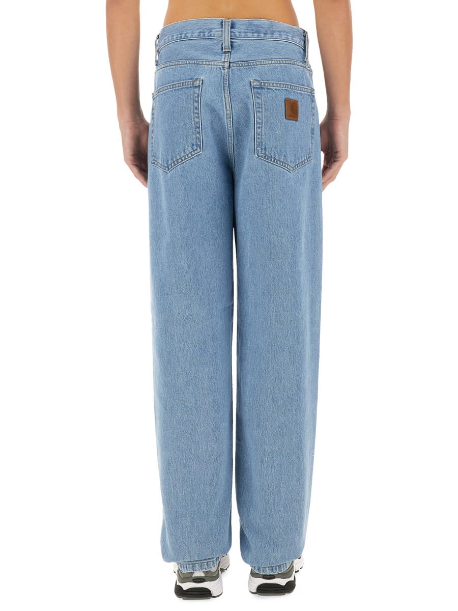 Carhartt Wide Leg Cotton Blend Denim Trousers In Blue