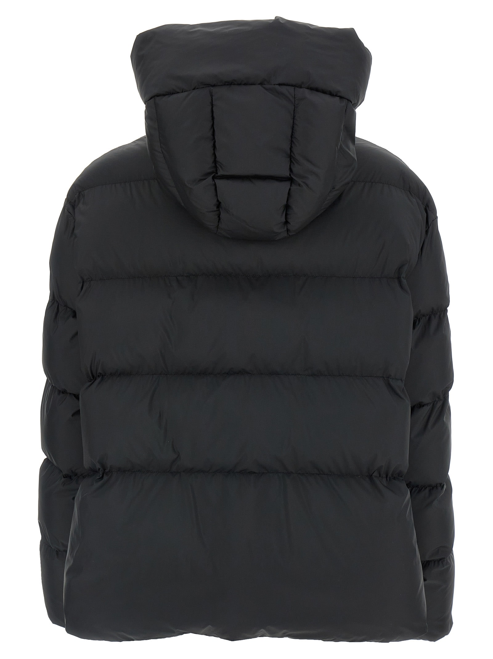 Pinko Padded Down Jacket With High Wrap-around Collar In Black