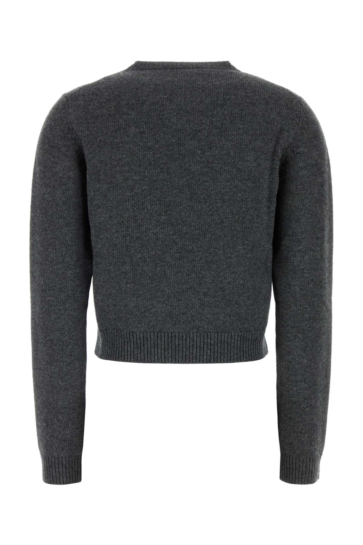 Shop Gucci Charcoal Wool Blend Sweater In Charcoalgreymix