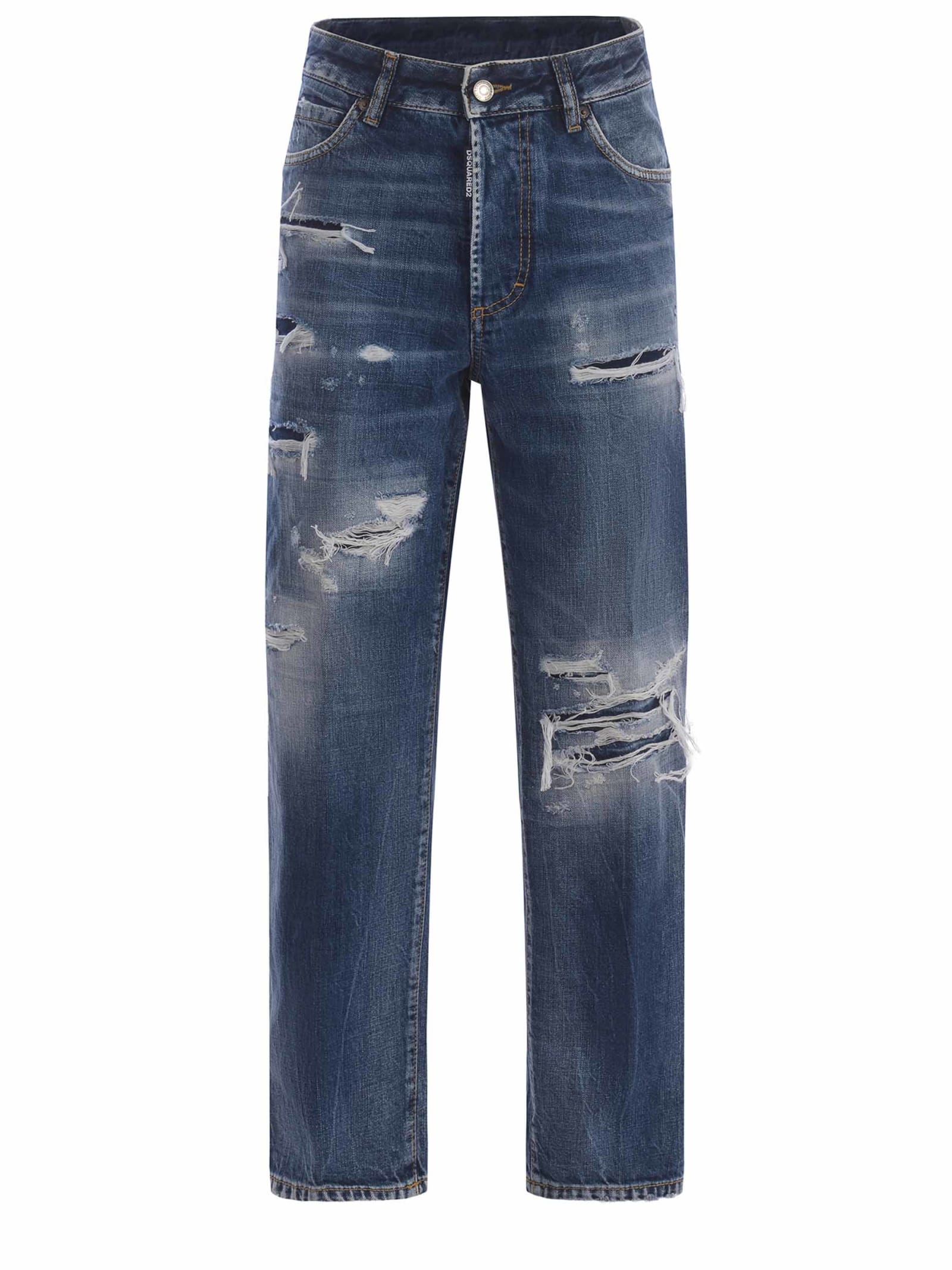 Shop Dsquared2 Jeans  Boston Made Of Denim In Denim Azzurro