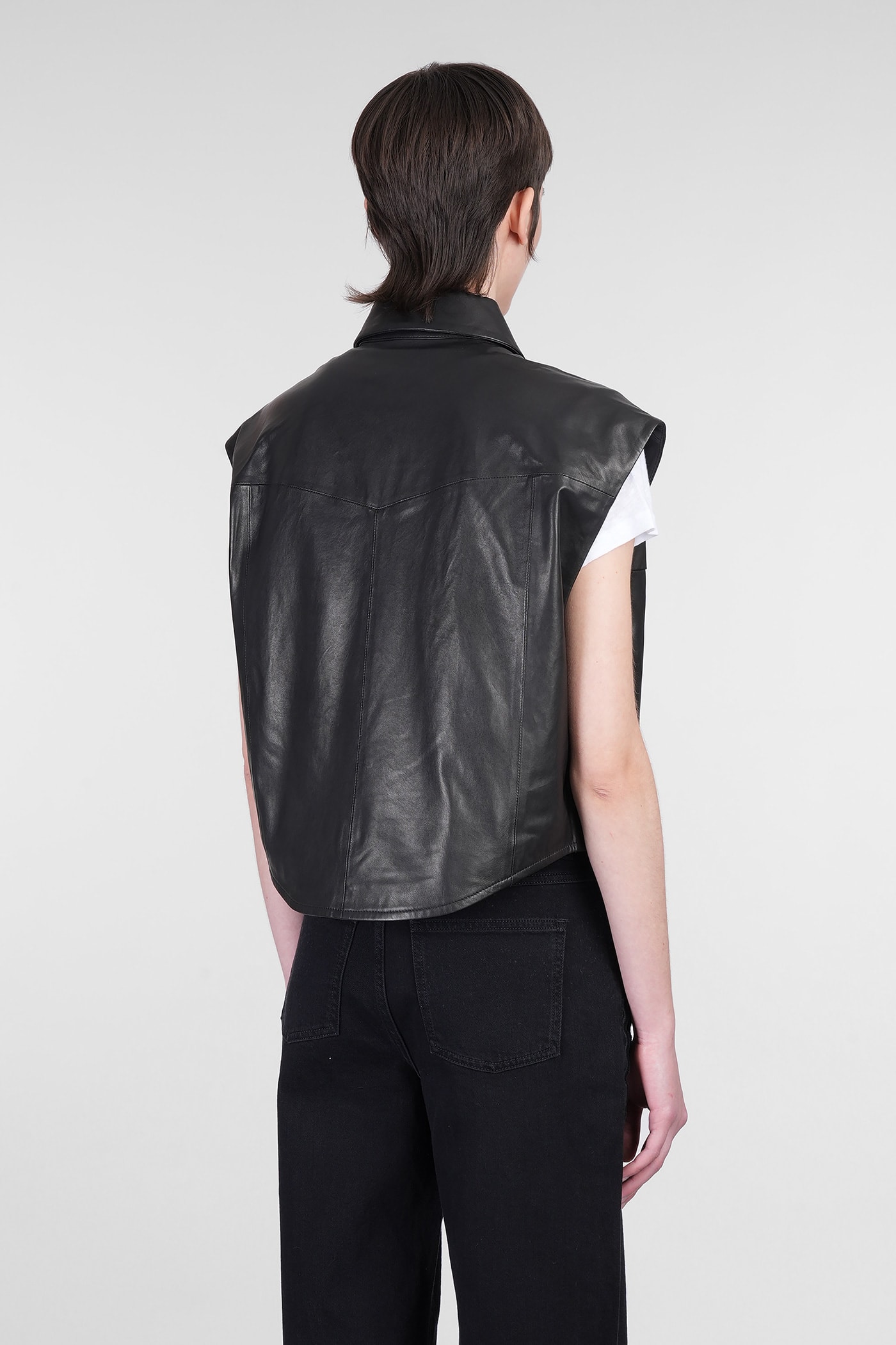 Iro Cadi Shirt In Black Wool And Polyester