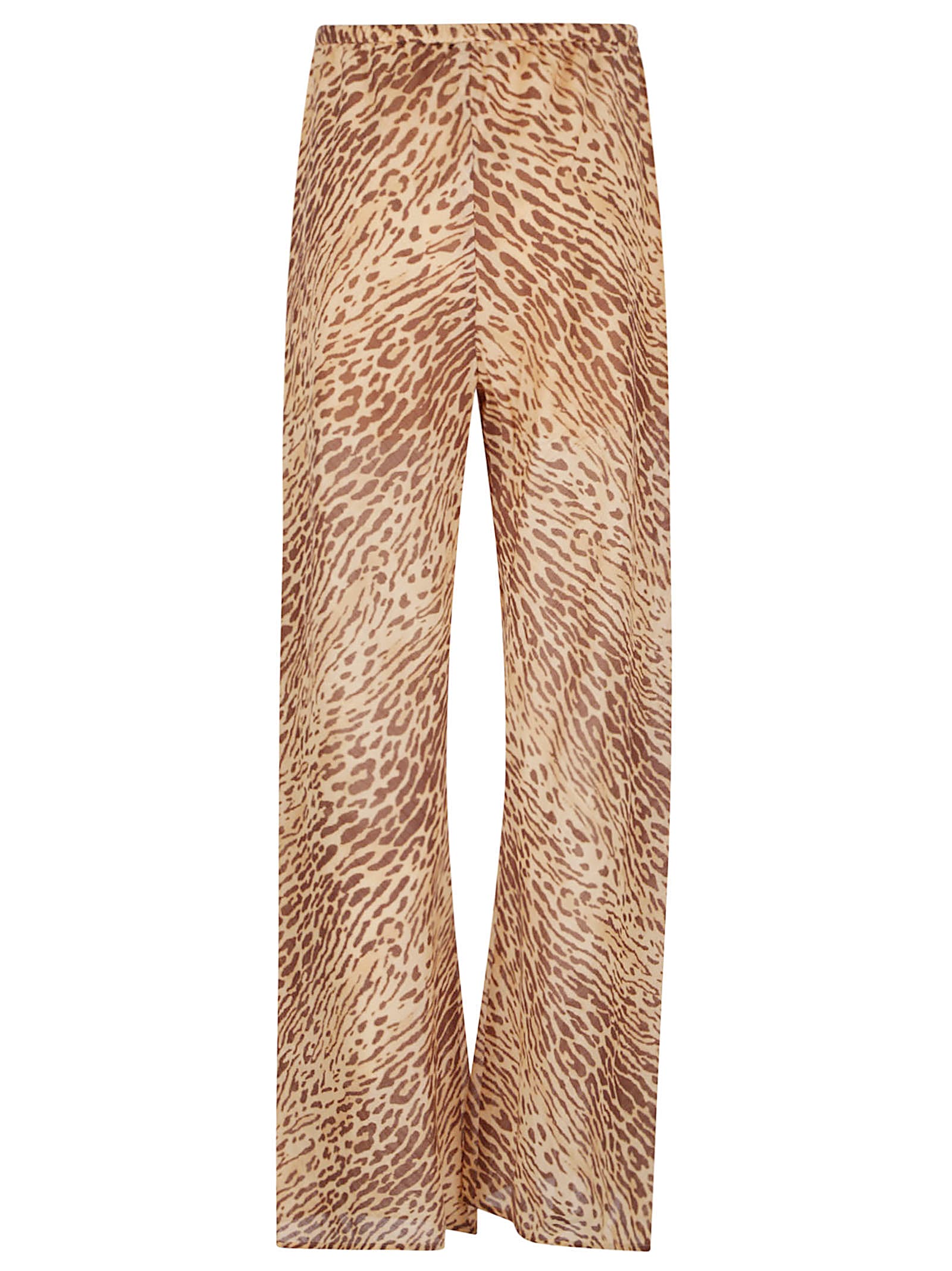 Zimmermann Cascadian Animal Print Wide-leg Pant In Brown