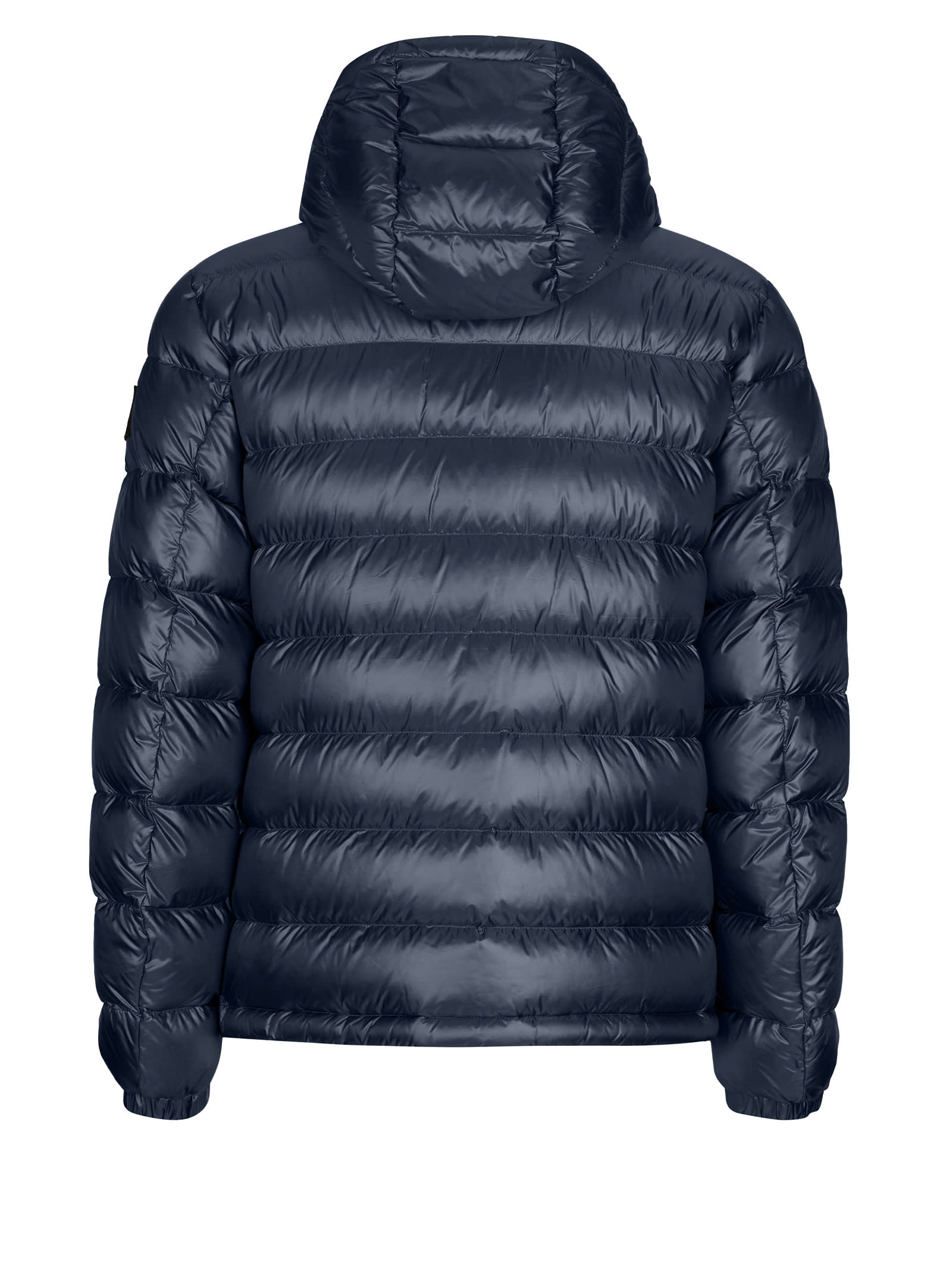 Shop Add Mens Blue Quilted Down Jacket With Hood In Pacific Blue