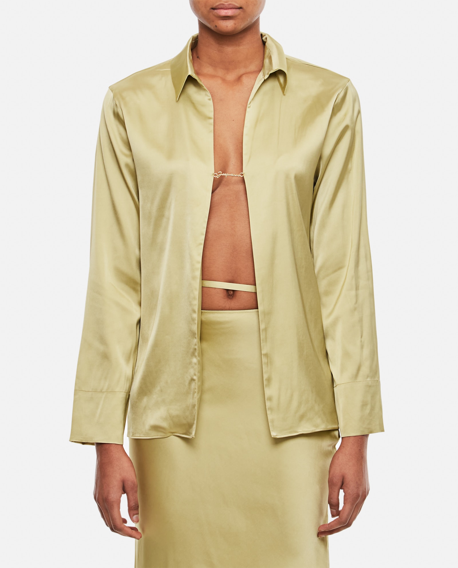 Jacquemus La Chemise Notte Open-front Shirt In Beige