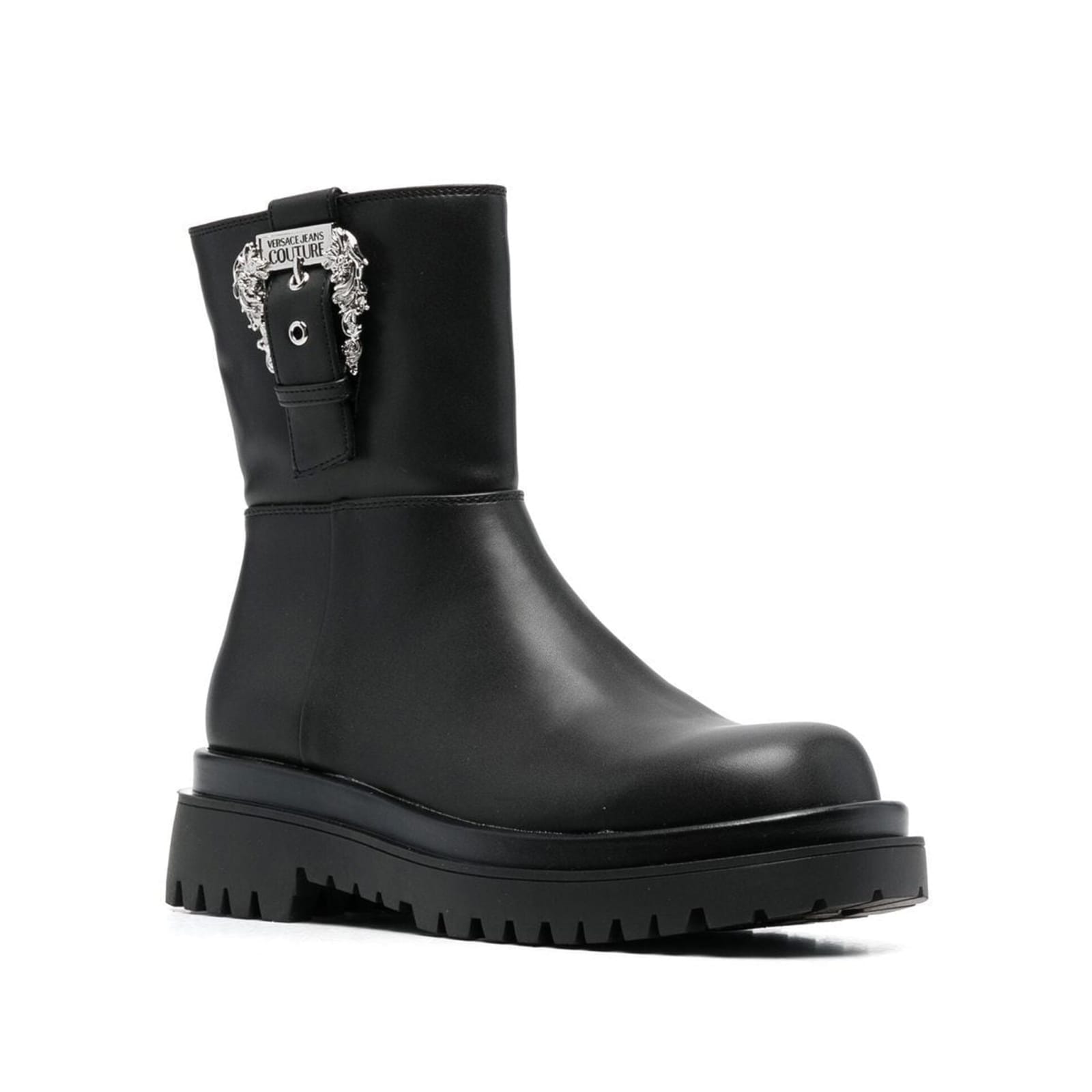 Shop Versace Jeans Couture Jeans Couture Eco Leather Boots In Black