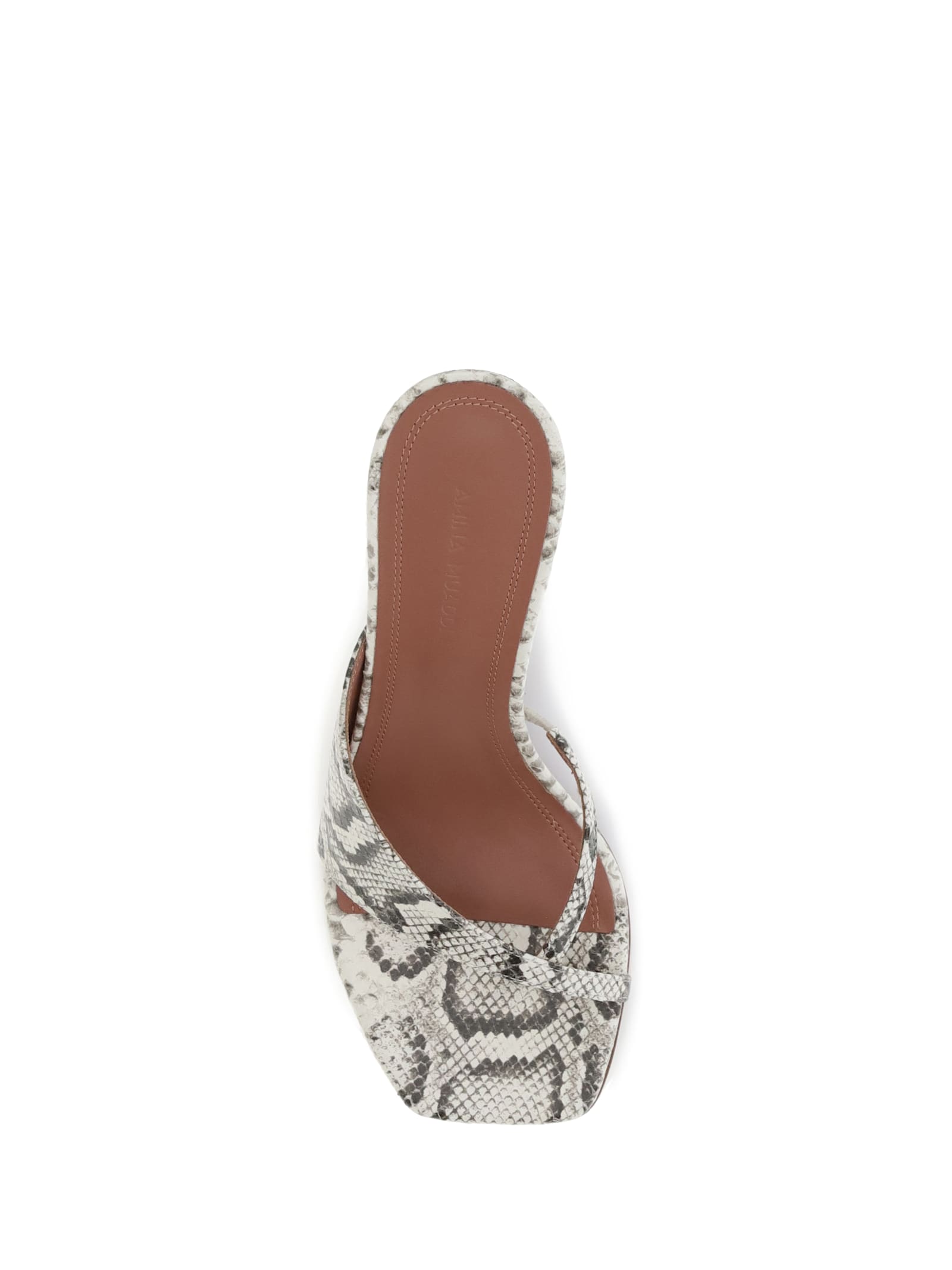 Amina Muaddi 95mm Shiona Snakeskin-effect Sandals