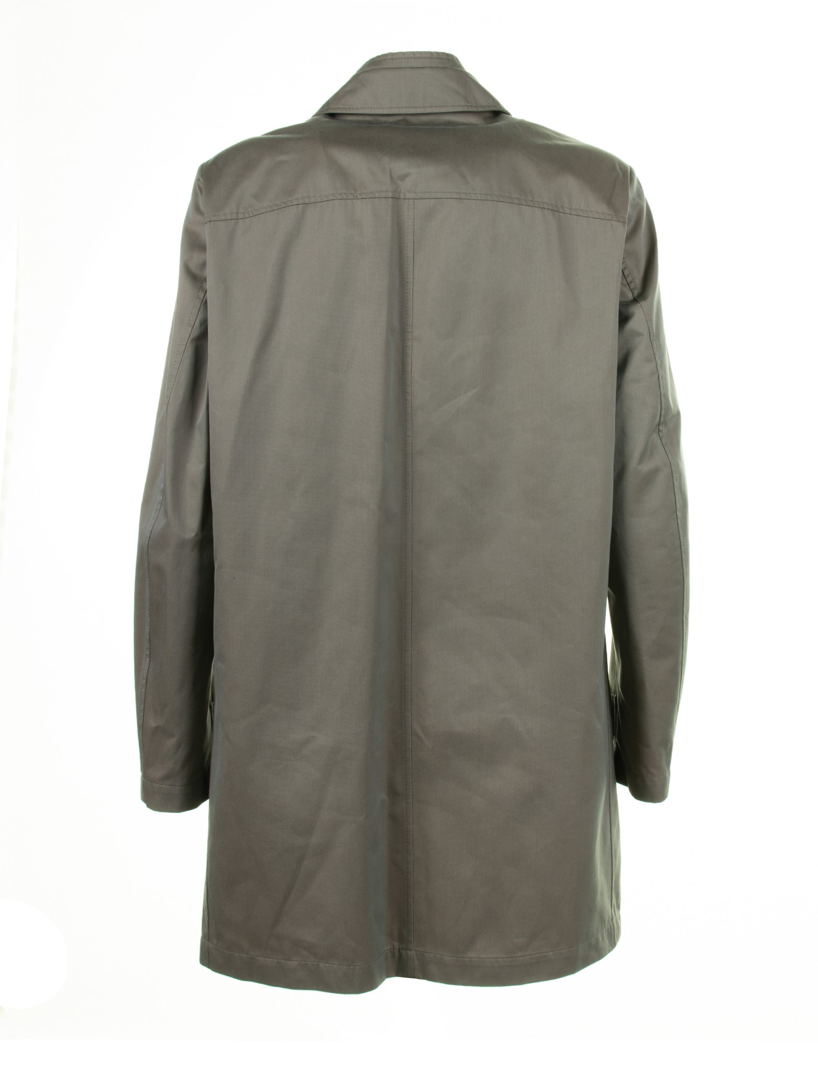Shop Fay Long Green Jacket With Zip And Collar In Verde