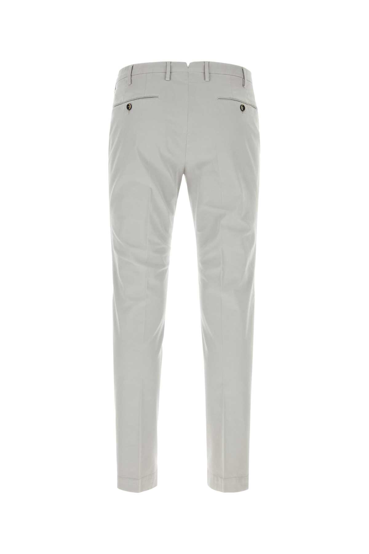 Shop Pt01 Light Grey Stretch Cotton Pant In Y214