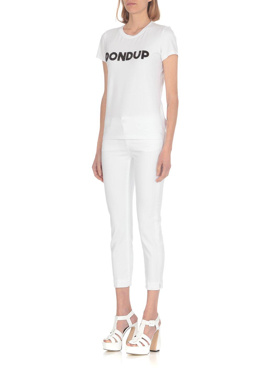 Shop Dondup Mid-rise Slim-fit Cropped Jeans In Bianco