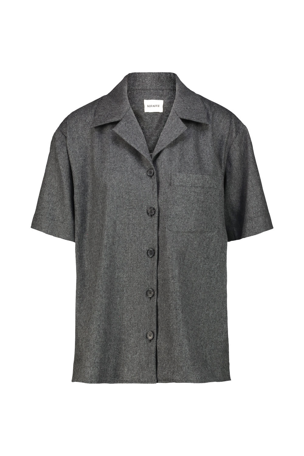 Khaite Womens Storm Riordan Camp-collar Stretch-wool And Cashmere Shirt In Gray