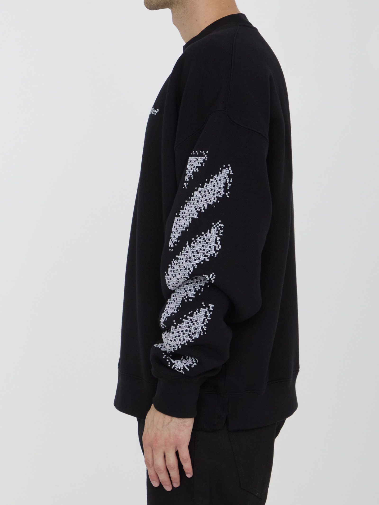 Shop Off-white Pixel Diag Sweatshirt In White