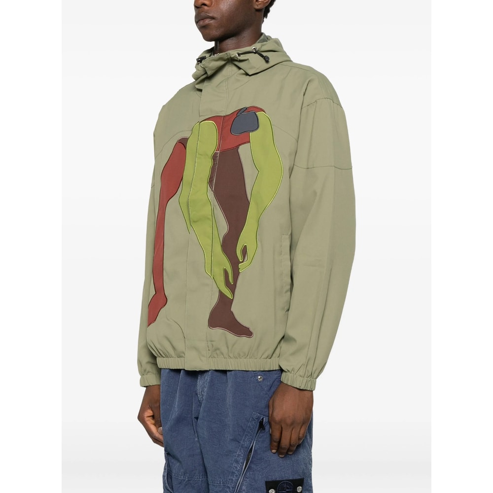 Kidsuper Graphic-print Hooded Jacket In Green