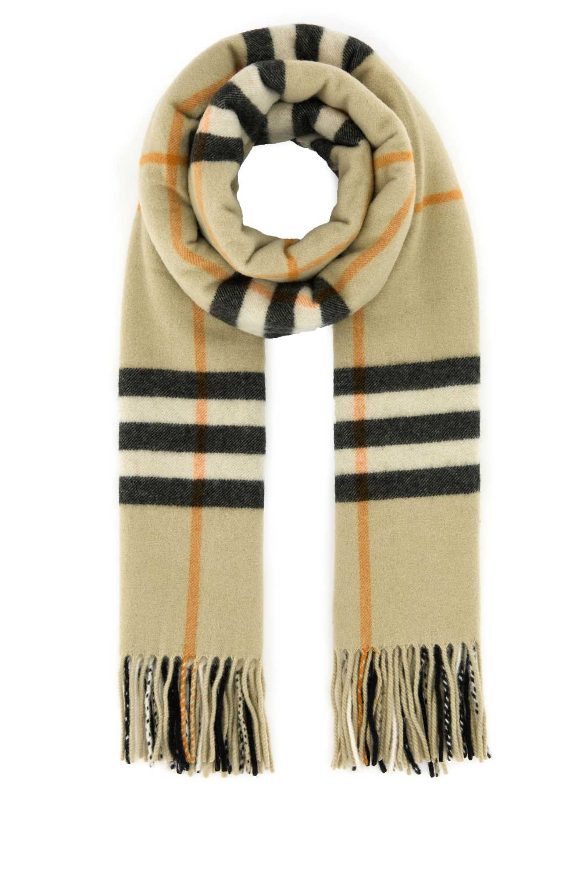 Shop Burberry Embroidered Cashmere Scarf In Lightsage