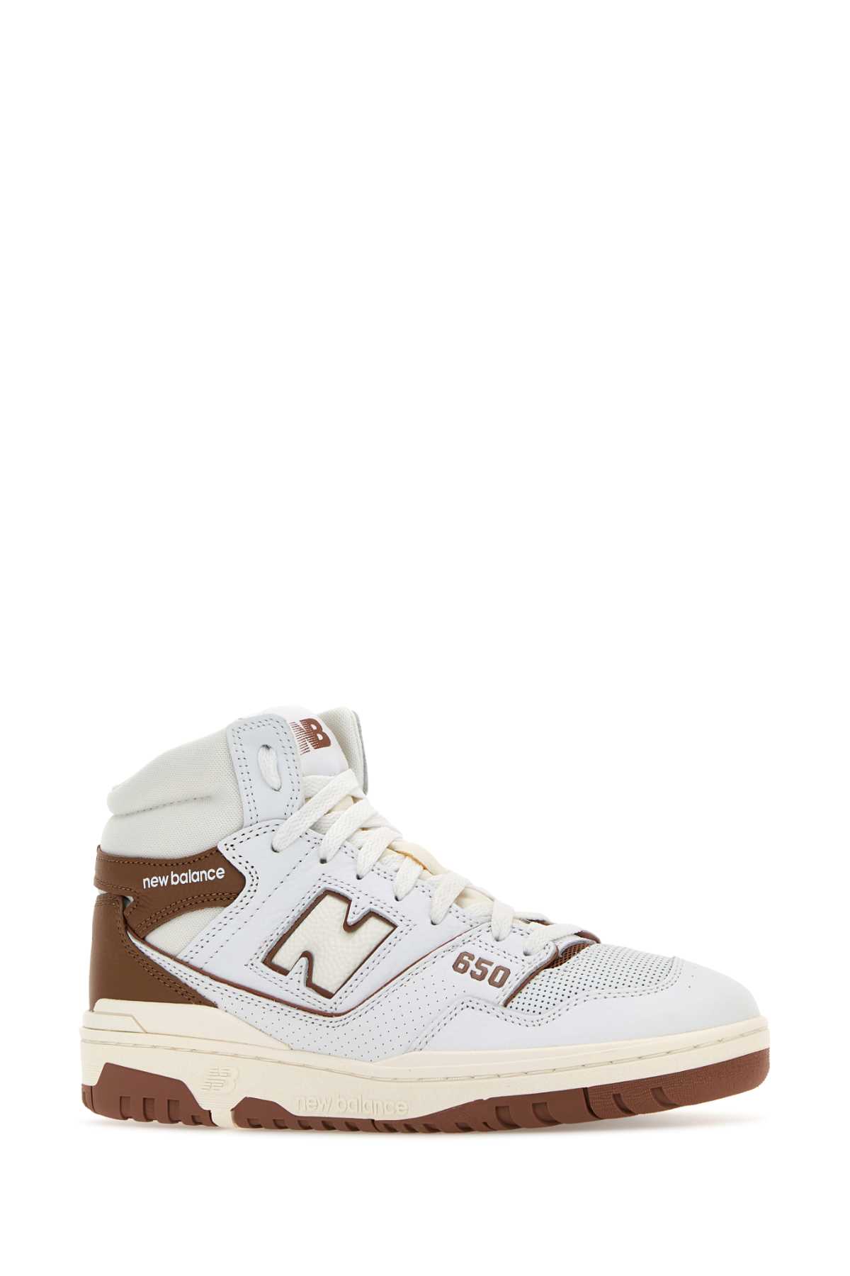 New Balance Leather High-top Sneakers With Perforated Silhouette In Whibrimar