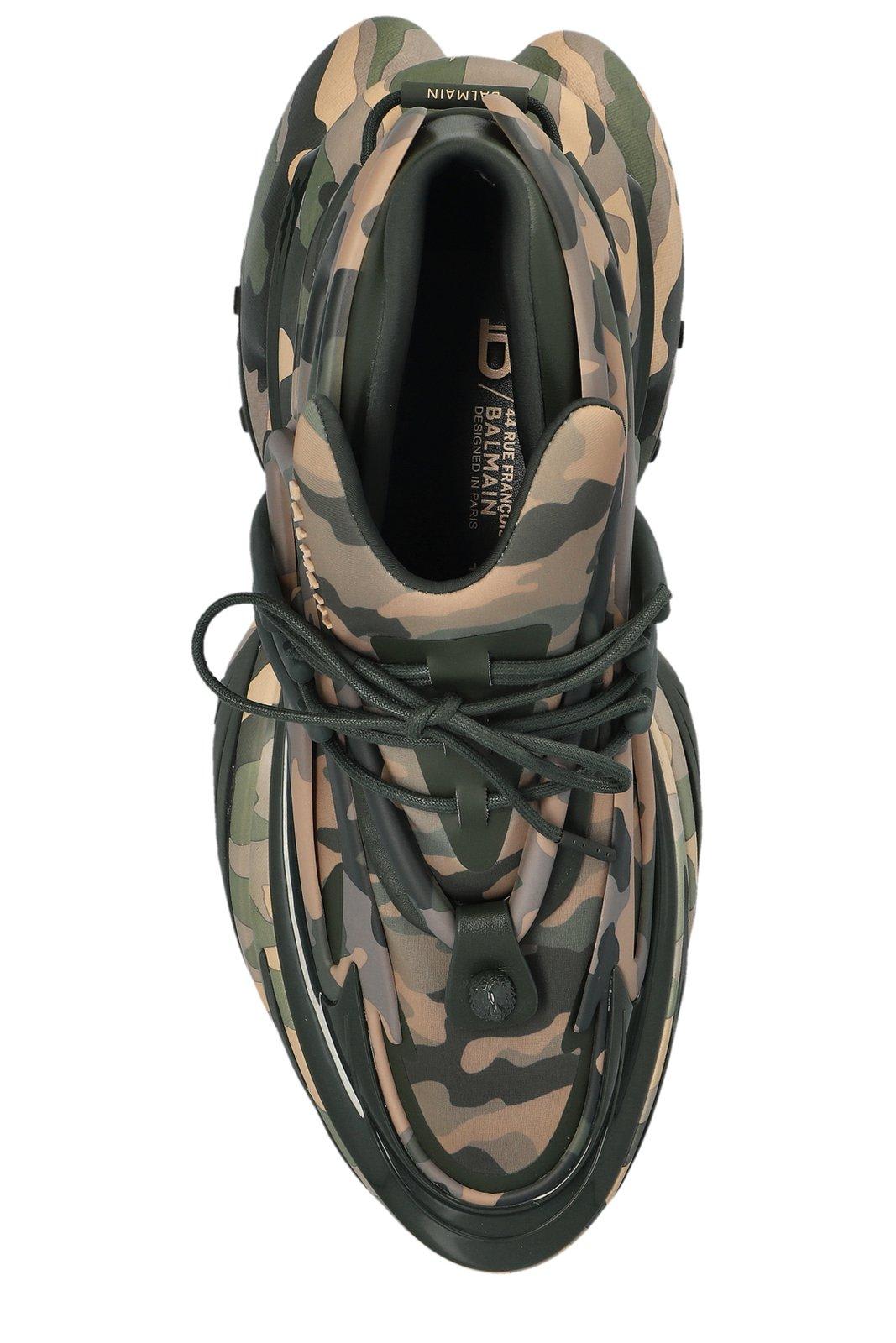 Balmain Unicorn Low Camouflage-print Trainers In Cachi