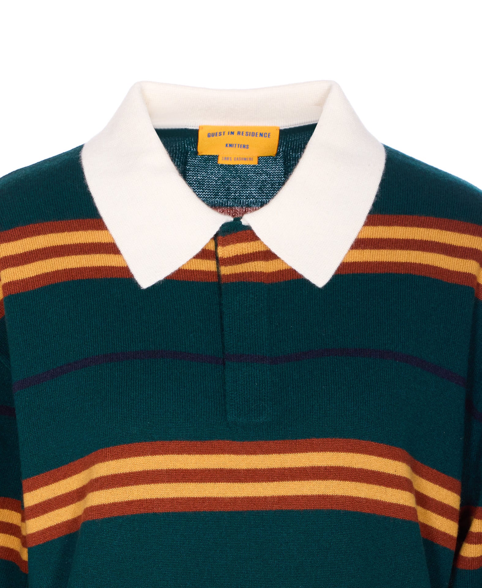 Guest In Residence Striped Rugby Sweater In Green