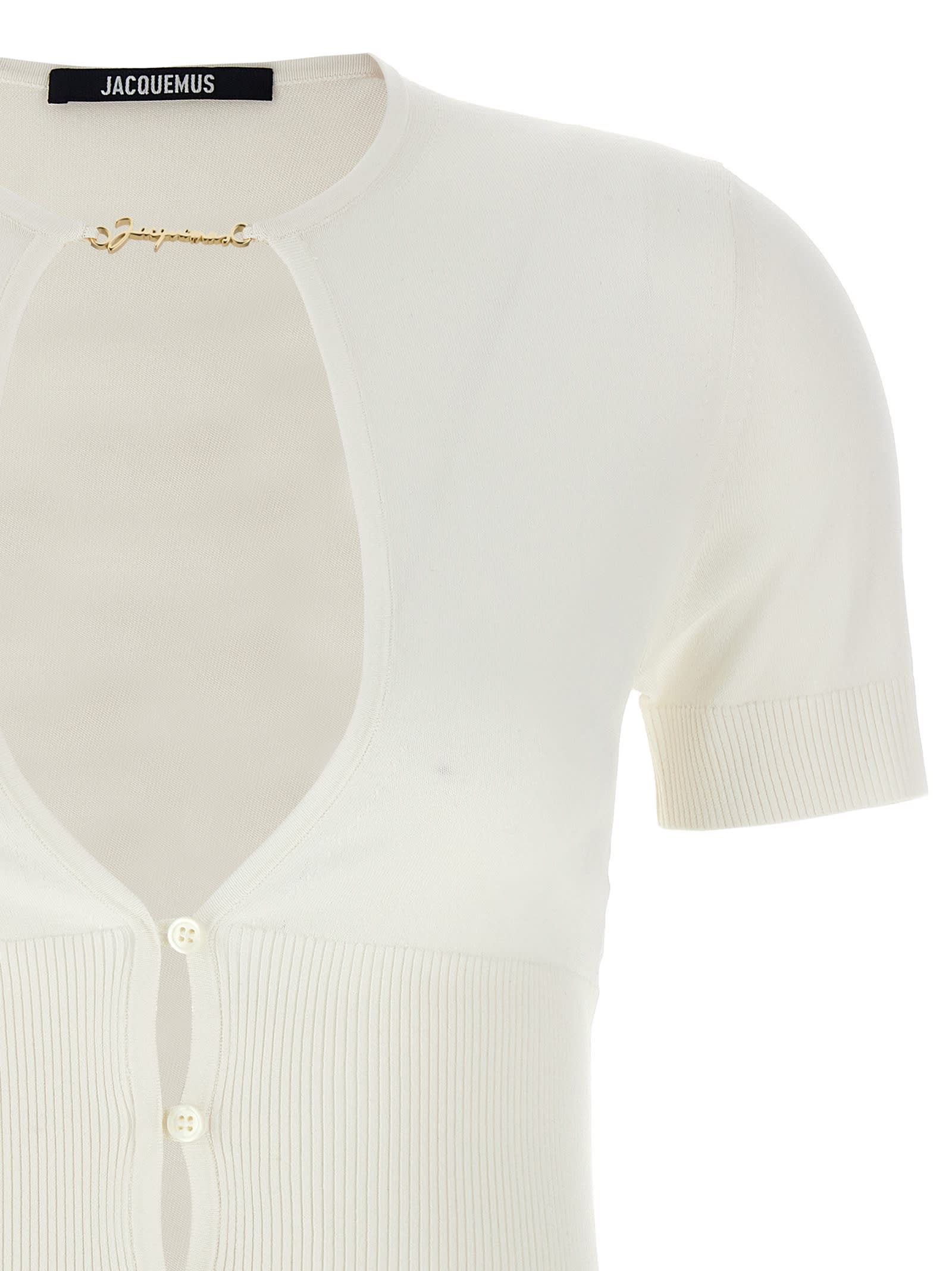 Shop Jacquemus Le Haut Pralu Mc Sweater In White