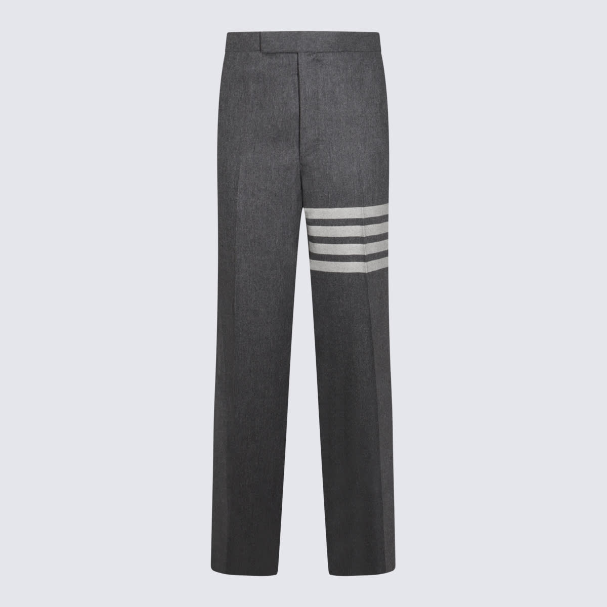 Thom Browne Trousers With Striped Detail And Pockets In Med Grey