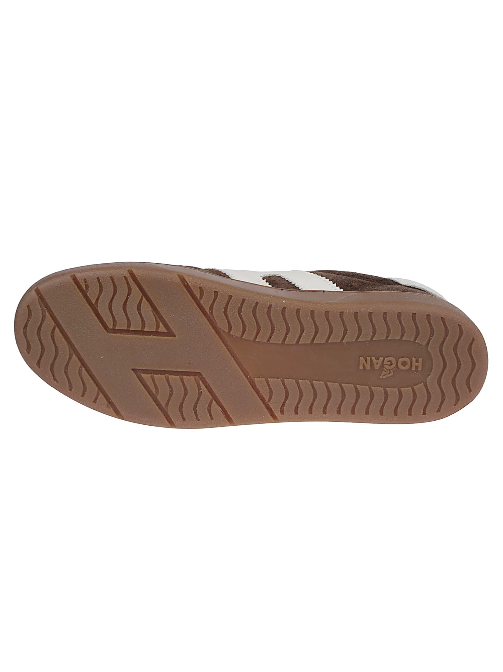 Hogan Low-top Suede Sneakers With Contrasting Stripe In Brown
