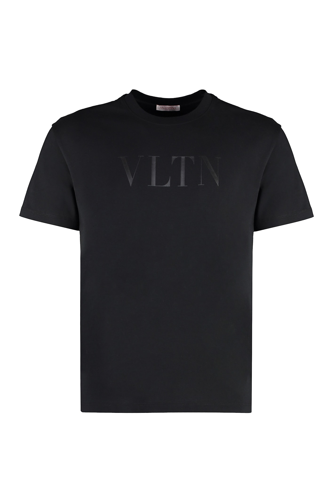 Shop Valentino Cotton Crew-neck T-shirt In Black