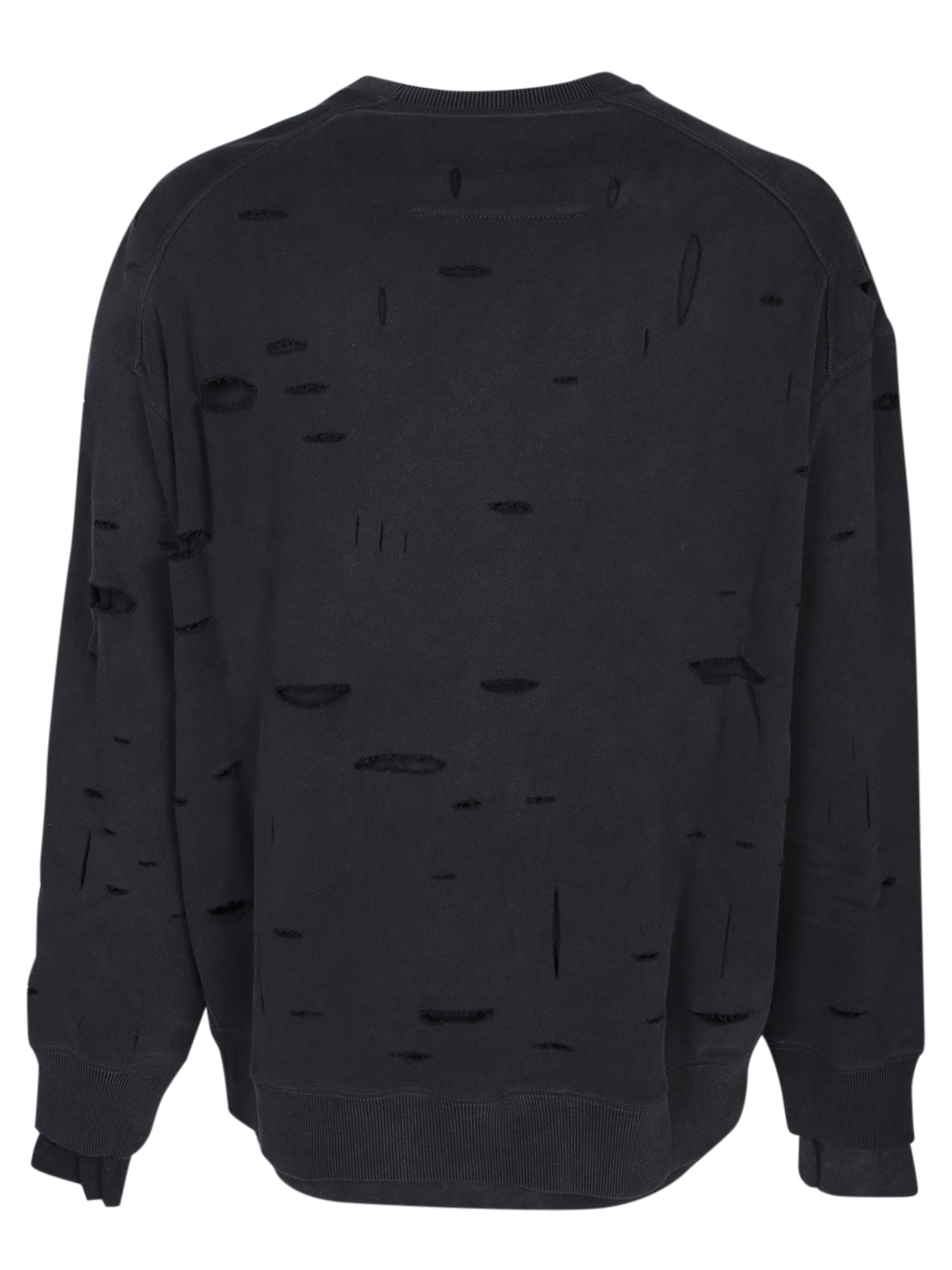 Shop Givenchy Destroyed Logo Black Sweatshirt