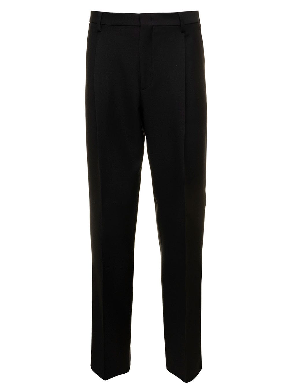 VALENTINO CREPE COUTURE BLACK OVER-SIZED PANTS IN SILK AND WOOL MAN VALENTINO 