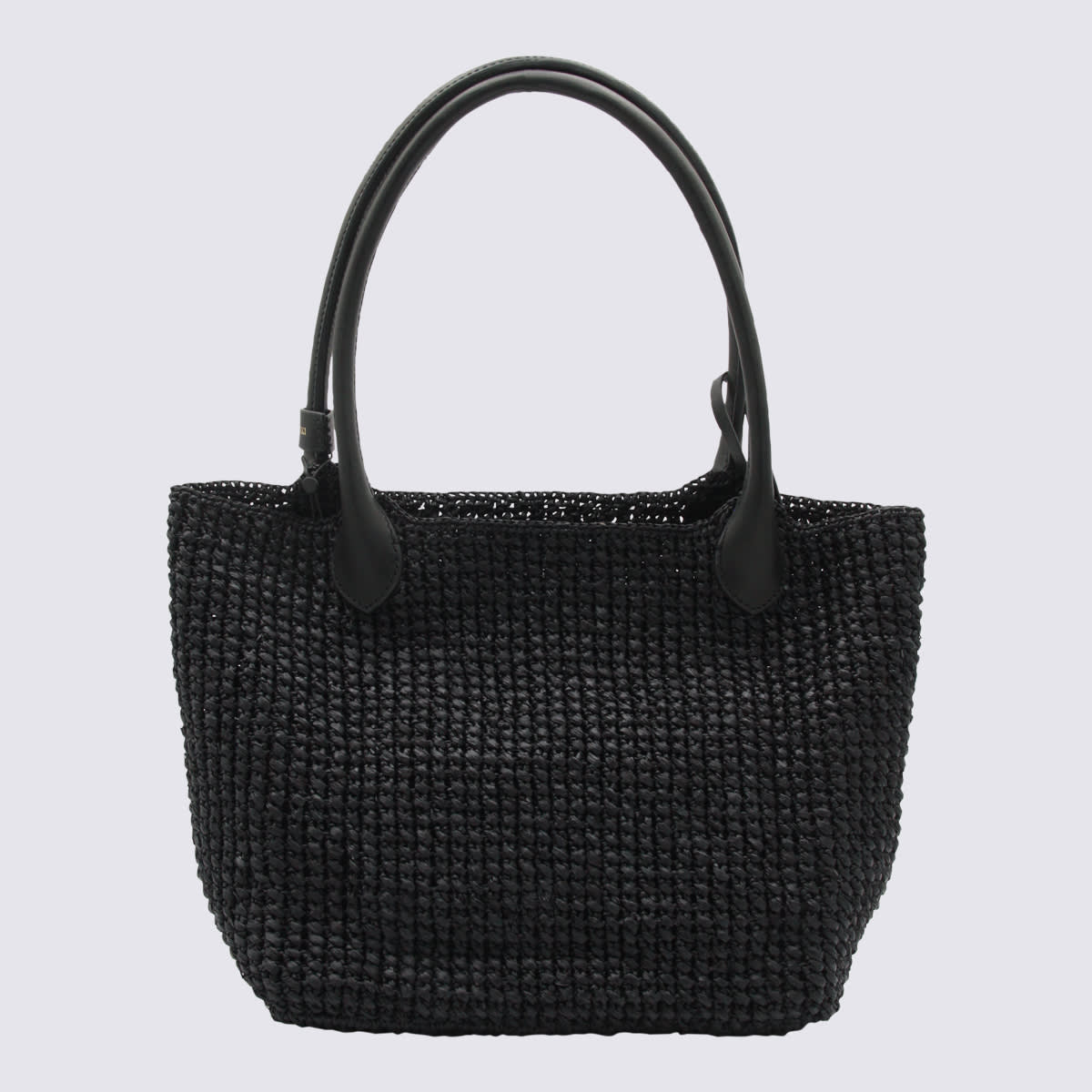 Helen Kaminski Black Raffia Top Handle Bag In Multi